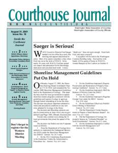 Washington State Association of Counties Washington Association of County Officials August 31, 2001 Issue No. 18