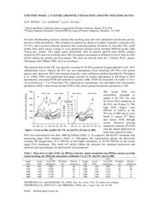 LIFETIME WOOL 2. PASTURE GROWTH, UTILISATION AND EWE STOCKING RATES A M.W. HYDER , D.J. GORDON A B