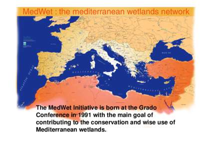 The MedWet Initiative is born at the Grado Conference in 1991 with the main goal of contributing to the conservation and wise use of Mediterranean wetlands.  In 1997, MedWet became the first regional