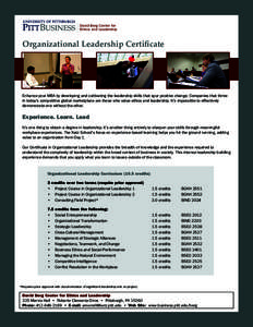David Berg Center for Ethics and Leadership Organizational Leadership Certificate David Berg Center for Ethics and Leadership