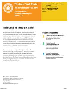 The New York State School Report Card Accountability and Overview Report 2010 – 11