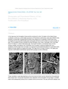 S.B.Misra, Department of Geology, Memorial University of Newfoundland, St. John’s, Newfoundland, Canada  Geological Society of America Bulletin, v. 82, p[removed], 7 figs., 8 pls., April[removed]Stratigraphy and Depositio