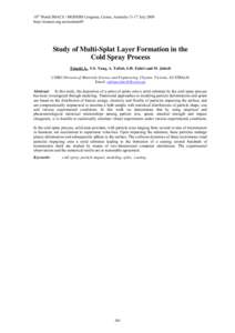 Study of multi-splat layer formation in the cold spray process