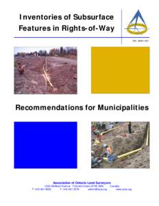 Inventories of Subsurface Features in Rights of Way[removed]