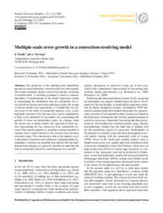 Nonlin. Processes Geophys., 22, 1–13, 2015 www.nonlin-processes-geophys.net[removed]doi:[removed]npg[removed] © Author(s[removed]CC Attribution 3.0 License.  Multiple-scale error growth in a convection-resolving mod