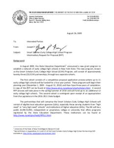 Early college high school / Youth / Request for proposal / University of the State of New York / Business / Education / Adolescence