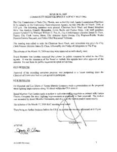 MARCH[removed]COMMUNITY REDEVELOPMENT AGENCY MEETING City Commission of Dade City Florida met in the City Hall Annex Commission Chambers in its capacity as the Community Redevelopment Agency on this 24th day of March 200