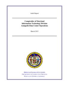 Comptroller of Maryland - Information Technology Division - Annapolis Data Center Operations[removed]