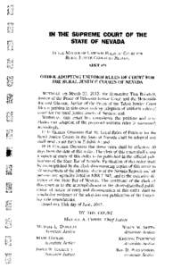 IN THE SUPREME COURT OF THE STATE OF NEVADA IN THE MATTER OF UNIFoRM RULES 01 COURT FOR RURAL JUSTICE CouRTS OF NEVADA.  ADKT 475