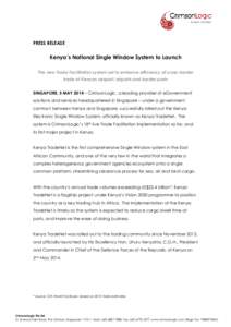 CrimsonLogic Releases SG 5 May - Kenya National SW System to launch