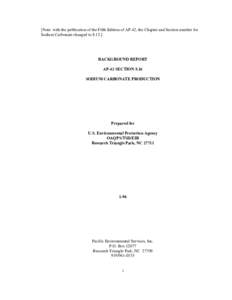 AP-42, Vol.1, Final Background Document for Sodium Carbonate, Section 8.12