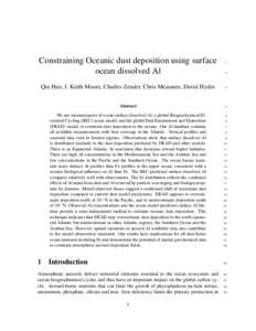 Constraining Oceanic dust deposition using surface ocean dissolved Al 1  2