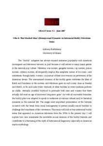 GRAAT issue # 2 – June 2007 Who Is That Masked Man? (Homo)sexual Dynamics in Interracial Buddy Television Series