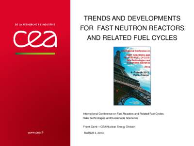 TRENDS AND DEVELOPMENTS FOR FAST NEUTRON REACTORS AND RELATED FUEL CYCLES
