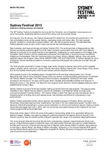 States and territories of Australia / Seymour Centre / Arts NSW / Parramatta /  New South Wales / Theatre of Australia / Symphony in the Domain / Holland Festival / Sydney Festival / Sydney / Geography of Australia