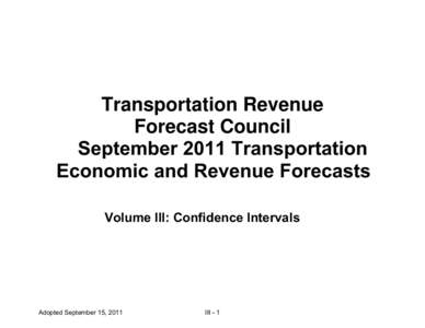 Transportation Revenue Forecast Confidence Intervals