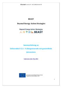 IEE project Contract N°: IEESI2BEAST Beyond Energy Action Strategies  Sammanfattning av