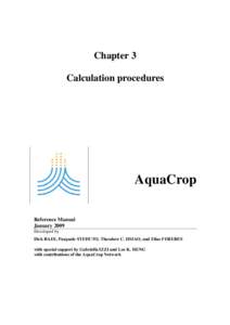 Chapter 3 Calculation procedures AquaCrop Reference Manual January 2009