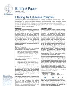 Microsoft Word - Electing the Lebanese President KE's revisions.doc