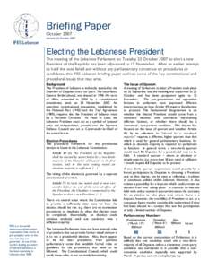 Parliamentary procedure / Quorum / Nassib Lahoud / Italian Chamber of Deputies / Michel Suleiman / Lebanese presidential election / Elections in Romania / Politics / Lebanese Christians / Lebanon