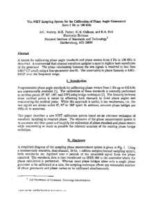 The NIST Sampling System for the Calibration of Phase Angle Generators from 1 Hz to 100 kHz