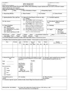 WS FORM D-1  U.S. Department of Commerce SPOT REQUEST