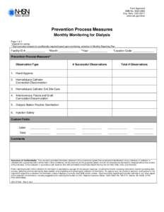 Form Approved OMB No[removed]Exp. Date: [removed]www.cdc.gov/nhsn  Prevention Process Measures