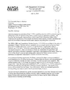 DOE Response to Board June 2, 2014 Letter Regarding Concerns with the Protection Against Falling Man Events for Special Tooling Used in Nuclear Explosive Operations at Pantex.uclear explosive operations at Pantex.