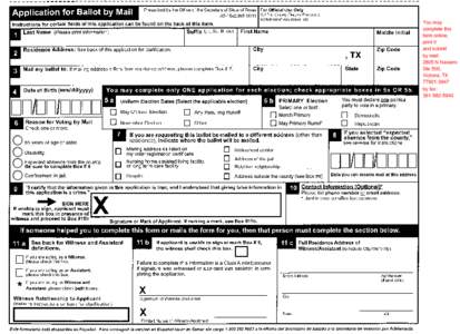 --------------------------------------~~~=------------~---------------------------------------------  I Prescribed by the Office of the Secretary of State of Texas For Official Use Only A5-15e2.1N3[removed]VUID #.County El