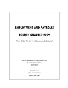 EMPLOYMENT AND PAYROLLS FOURTH QUARTER 2009 