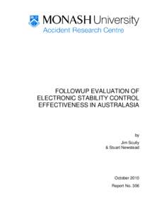 FOLLOWUP EVALUATION OF ELECTRONIC STABILITY CONTROL EFFECTIVENESS IN AUSTRALASIA by Jim Scully