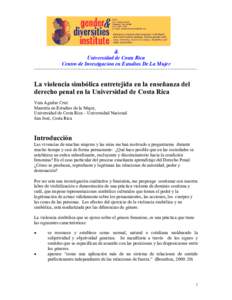 La violencia simbólica entretejida en la enseñanza del derecho penal en la Universidad de Costa Rica