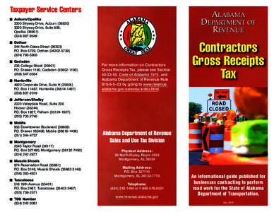 Taxpayer Service Centers  AlAbAmA  Auburn/Opelika 3300 Skyway Drive, Auburn[removed])