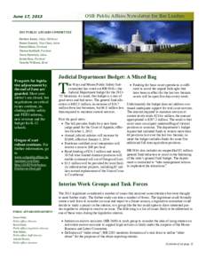 OSB Public Affairs Newsletter for Bar Leaders  June 17, [removed]PUBLIC AFFAIRS COMMITTEE Matthew Kehoe, Chair, Hillsboro