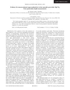 RAPID COMMUNICATIONS  PHYSICAL REVIEW B 68, 180502共R兲 共2003兲 Evidence for unconventional superconductivity in the nonoxide perovskite MgCNi3 from penetration depth measurements