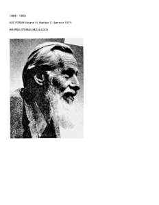 Neuroscience / Cognition / Mental processes / Neuropsychological assessment / Philosophy of mind / Warren Sturgis McCulloch / Idea / René Descartes / Cybernetics / Mind / Science / Cognitive science