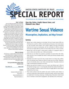 United States Institute of Peace  www.usip.org SPECIAL REPORT 2301 Constitution Ave., NW • Washington, DC 20037 • [removed] • fax[removed]