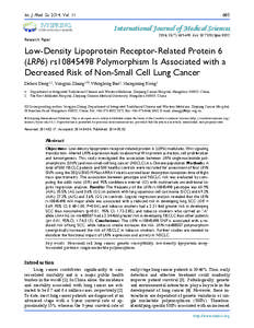 Lung cancer / Signal transduction / Non-small-cell lung carcinoma / Genetics / Squamous-cell carcinoma / Wnt signaling pathway / LRP5 / Single-nucleotide polymorphism / Beta-catenin / Medicine / Oncology / Biology