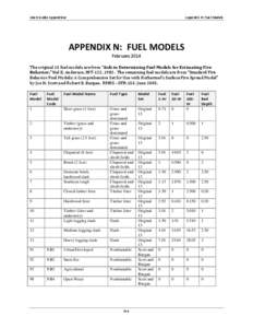 Users Guide Appendices  Appendix N: Fuel Models APPENDIX N: FUEL MODELS February 2014