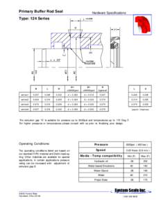 Primary Buffer Rod Seal  Hardware Specifications Type: 124 Series