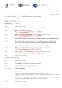 European External Action Service Draft, [removed]Informal Meeting of EU Defence Ministers