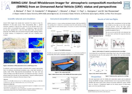 SWING-UAV: Small Whiskbroom Imager for atmospheric compositioN monitorinG (SWING) from an Unmanned Aerial Vehicle (UAV): status and perspectives 1* 1