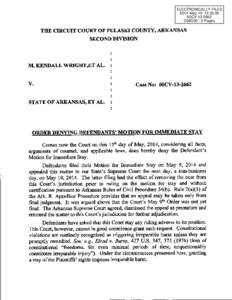 ELECTRONICALLY FILED 2014-May-15 13:33:05 60CV[removed]C06D02 : 2 Pages  THE CrRCUrr COURT OF PULASKT COUNTY, ARKANSAS