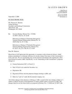 Comment on S7-17-08, S7-18-08, and S7[removed]from Mayer Brown LLP, September 4, 2008