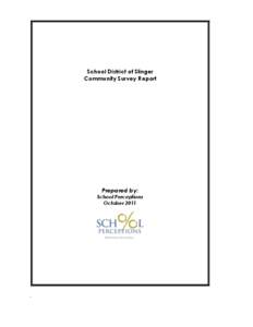 School District of Slinger Community Survey Report Prepared by: School Perceptions October 2011