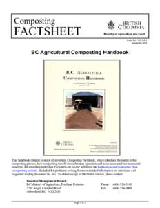 BC Agricultural Composting Handbook - BC Ministry of Agriculture