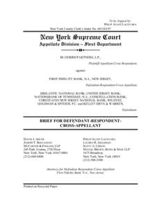 To be Argued by: PHILIP ALLEN LACOVARA New York County Clerk’s Index No[removed]New York Supreme Court Appellate Division – First Department