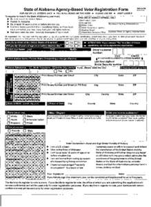 NVRA-1B  State of Alabama Agency-Based Voter Registration Form FOR USE BY U.S. CITIZENS ONLY •  FILL IN ALL BOXES ON THIS FORM •
