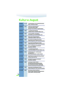 Kultur im August  12 Fr 01.08.