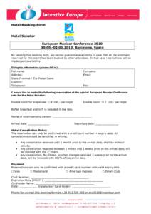 Microsoft Word - Booking Form - Hotel Senator.doc